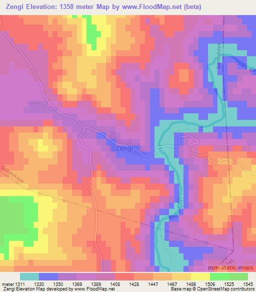 Zengi,Turkey Elevation Map