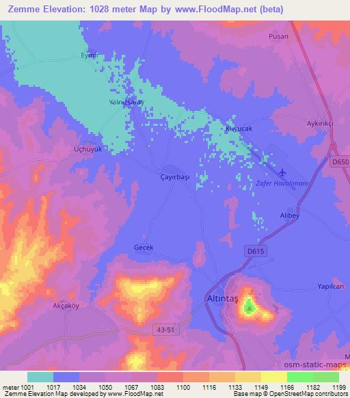 Zemme,Turkey Elevation Map