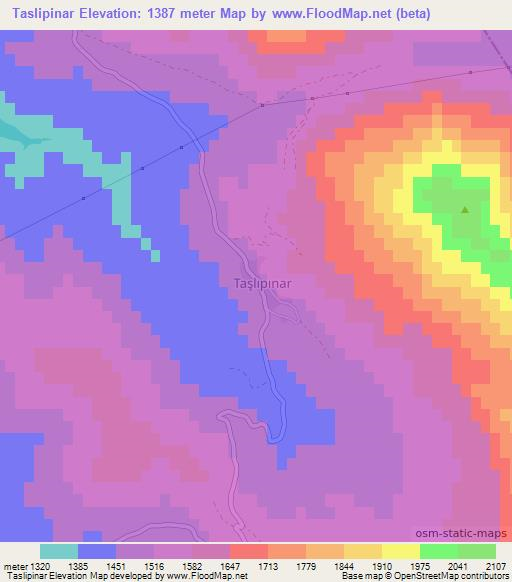 Taslipinar,Turkey Elevation Map