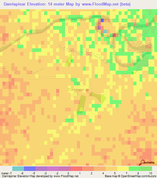 Damlapinar,Turkey Elevation Map