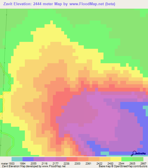 Zavit,Turkey Elevation Map