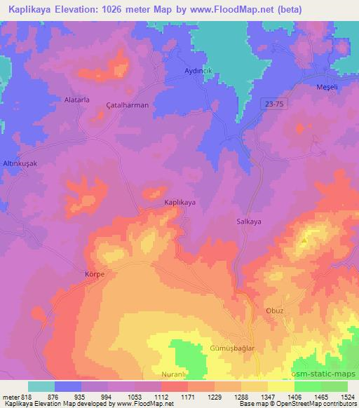 Kaplikaya,Turkey Elevation Map