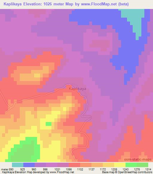 Kaplikaya,Turkey Elevation Map