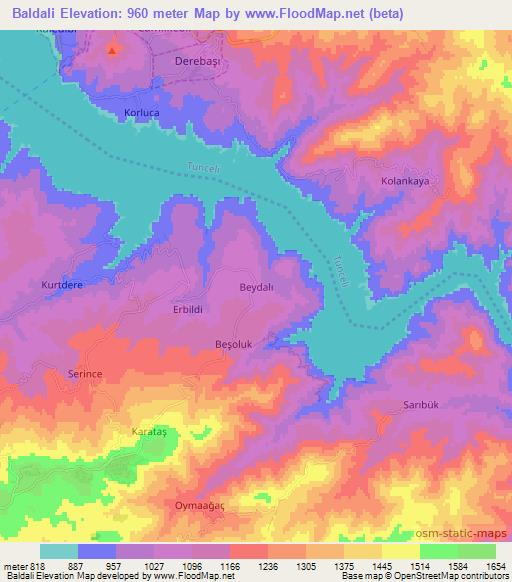 Baldali,Turkey Elevation Map