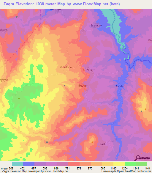 Zagra,Turkey Elevation Map