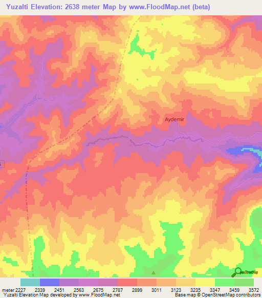 Yuzalti,Turkey Elevation Map