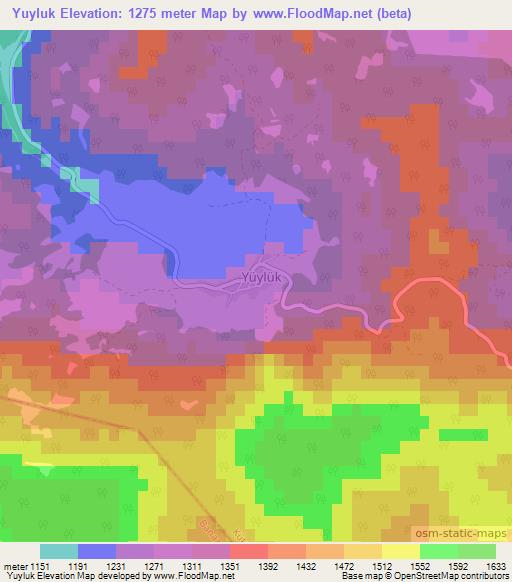 Yuyluk,Turkey Elevation Map