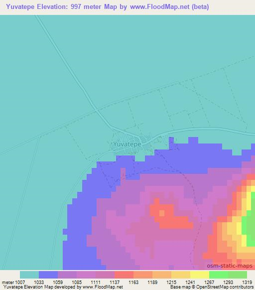 Yuvatepe,Turkey Elevation Map