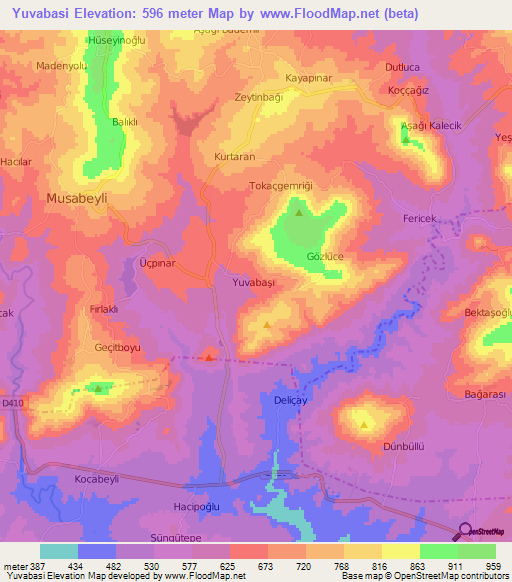 Yuvabasi,Turkey Elevation Map