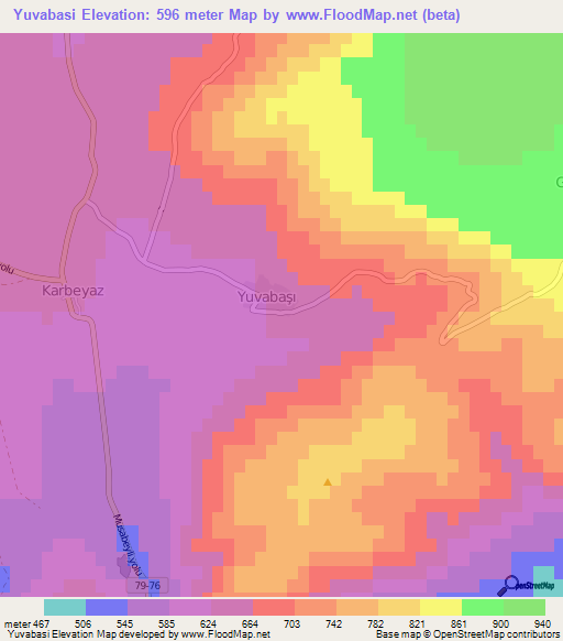 Yuvabasi,Turkey Elevation Map