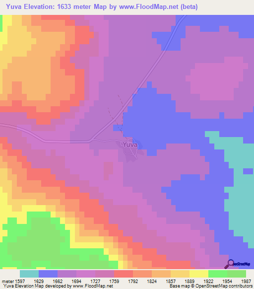 Yuva,Turkey Elevation Map