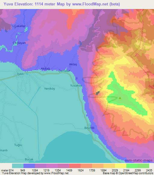 Yuva,Turkey Elevation Map