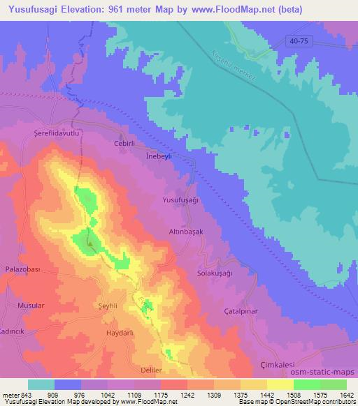 Yusufusagi,Turkey Elevation Map