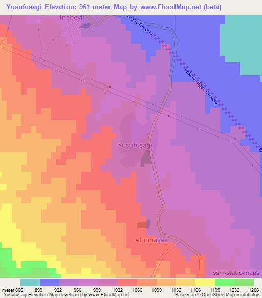 Yusufusagi,Turkey Elevation Map