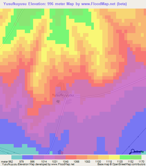 Yusufkuyusu,Turkey Elevation Map