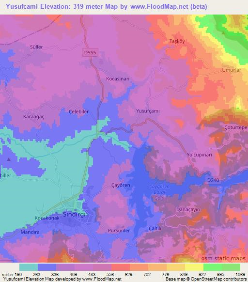 Yusufcami,Turkey Elevation Map