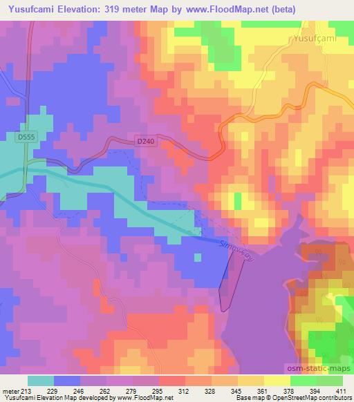 Yusufcami,Turkey Elevation Map