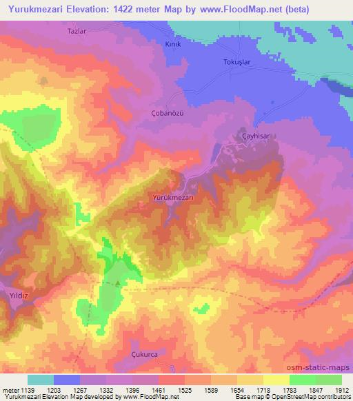 Yurukmezari,Turkey Elevation Map