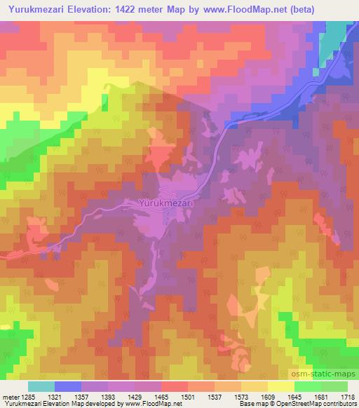 Yurukmezari,Turkey Elevation Map