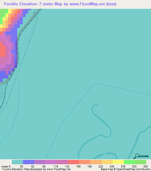 Yuruklu,Turkey Elevation Map