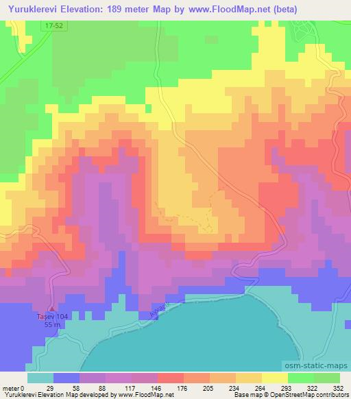 Yuruklerevi,Turkey Elevation Map