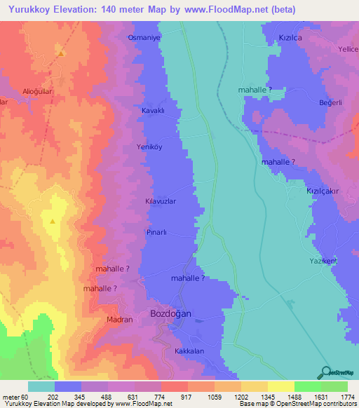 Yurukkoy,Turkey Elevation Map