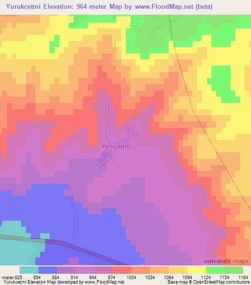 Yurukcetmi,Turkey Elevation Map