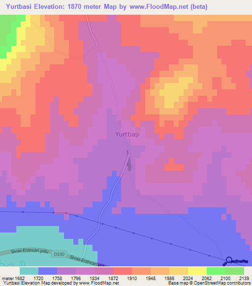 Yurtbasi,Turkey Elevation Map