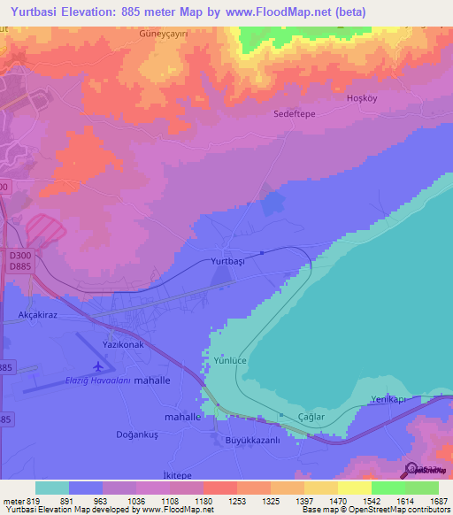 Yurtbasi,Turkey Elevation Map