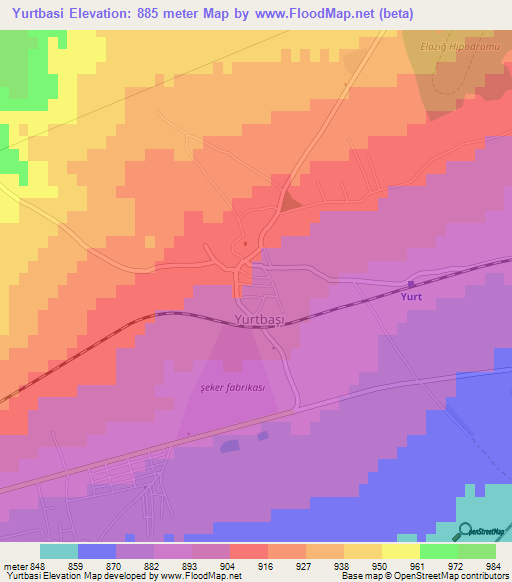 Yurtbasi,Turkey Elevation Map