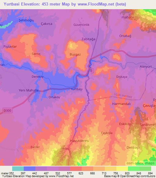 Yurtbasi,Turkey Elevation Map