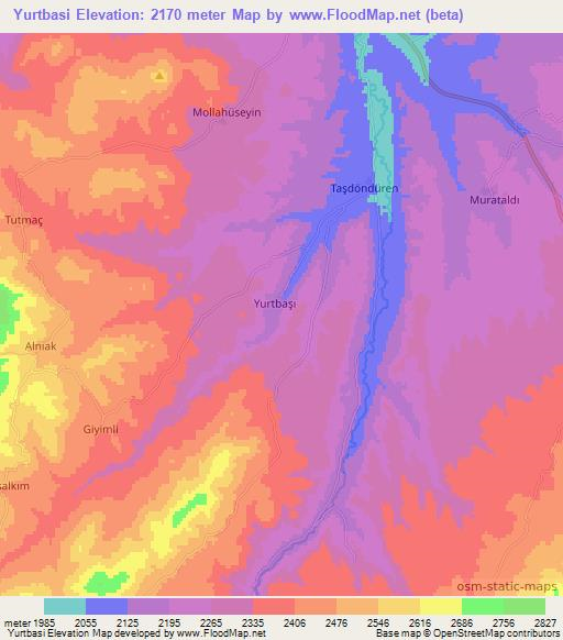 Yurtbasi,Turkey Elevation Map