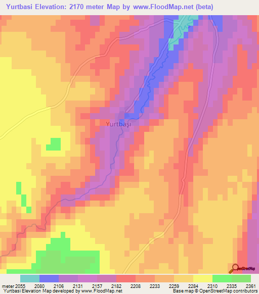 Yurtbasi,Turkey Elevation Map