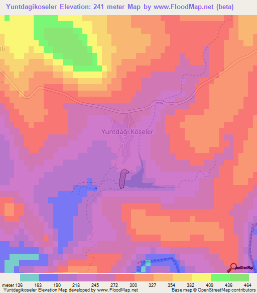 Yuntdagikoseler,Turkey Elevation Map