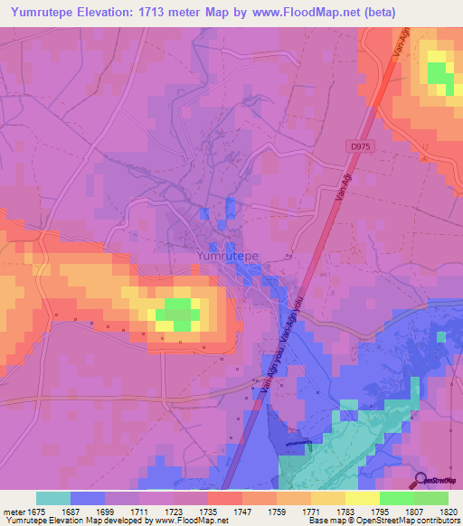 Yumrutepe,Turkey Elevation Map