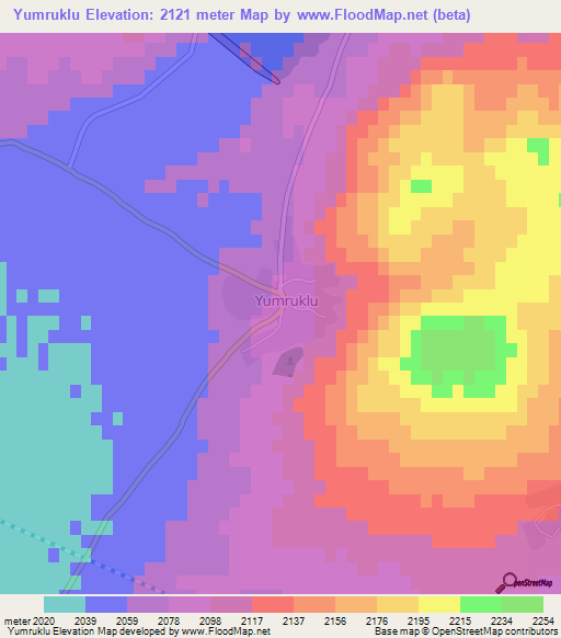 Yumruklu,Turkey Elevation Map