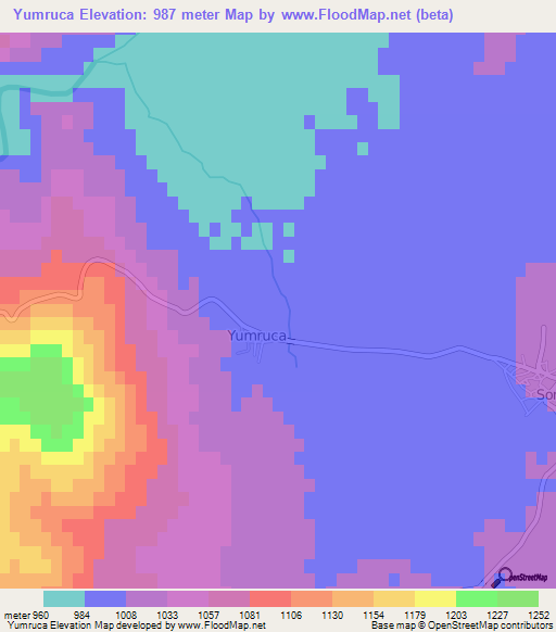 Yumruca,Turkey Elevation Map