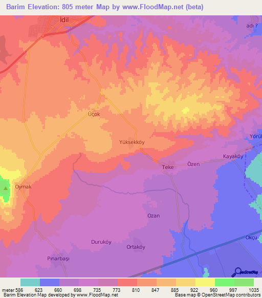 Barim,Turkey Elevation Map