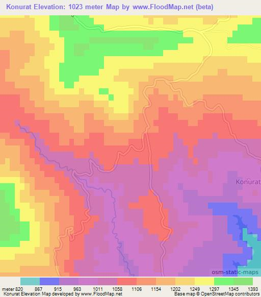 Konurat,Turkey Elevation Map