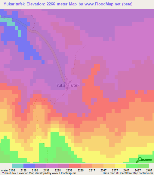 Yukaritufek,Turkey Elevation Map