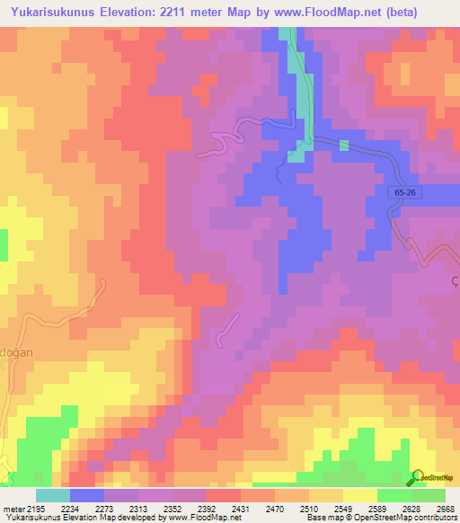 Yukarisukunus,Turkey Elevation Map