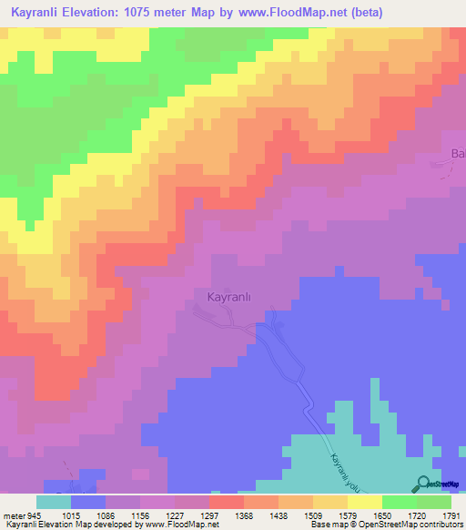 Kayranli,Turkey Elevation Map