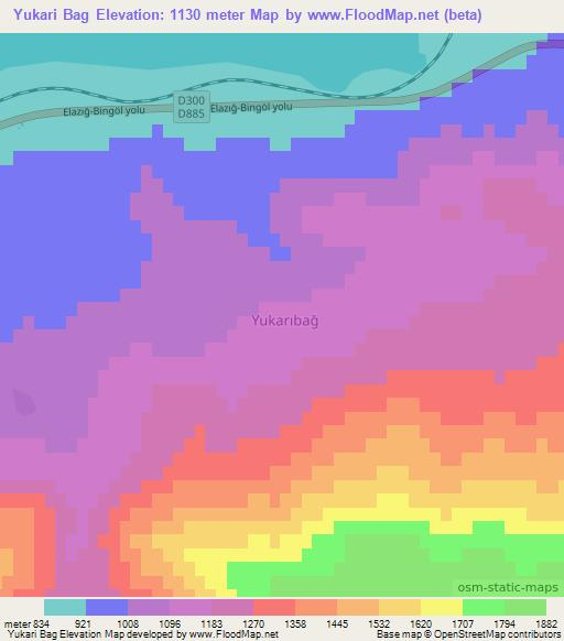 Yukari Bag,Turkey Elevation Map