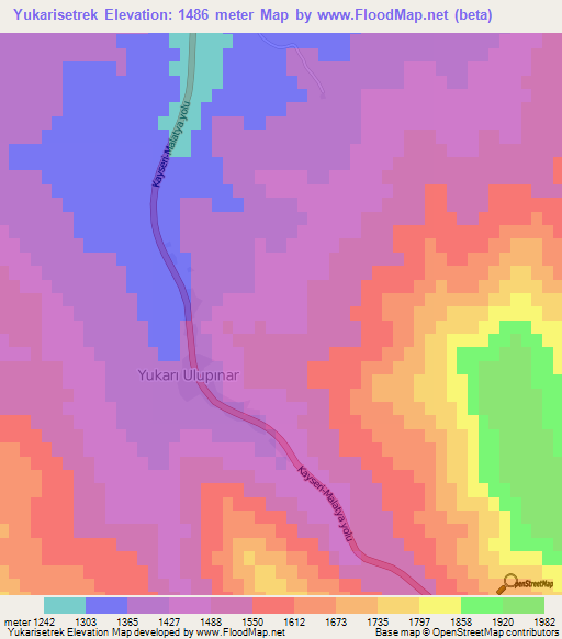 Yukarisetrek,Turkey Elevation Map