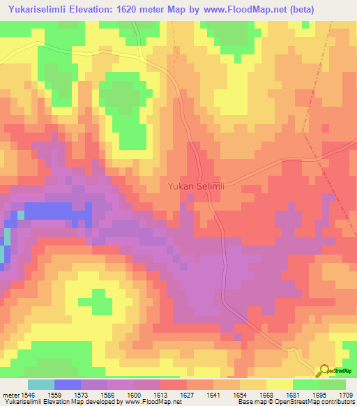 Yukariselimli,Turkey Elevation Map