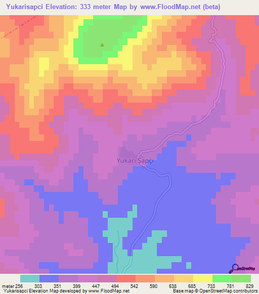 Yukarisapci,Turkey Elevation Map