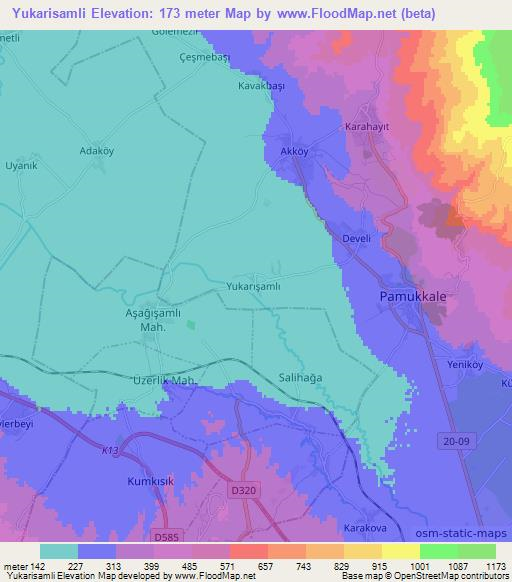 Yukarisamli,Turkey Elevation Map