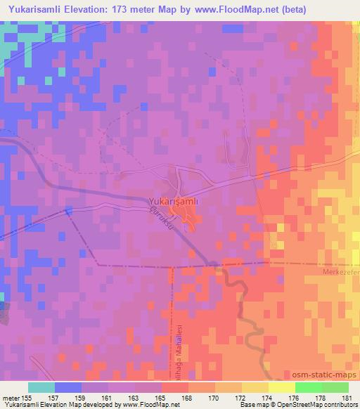 Yukarisamli,Turkey Elevation Map