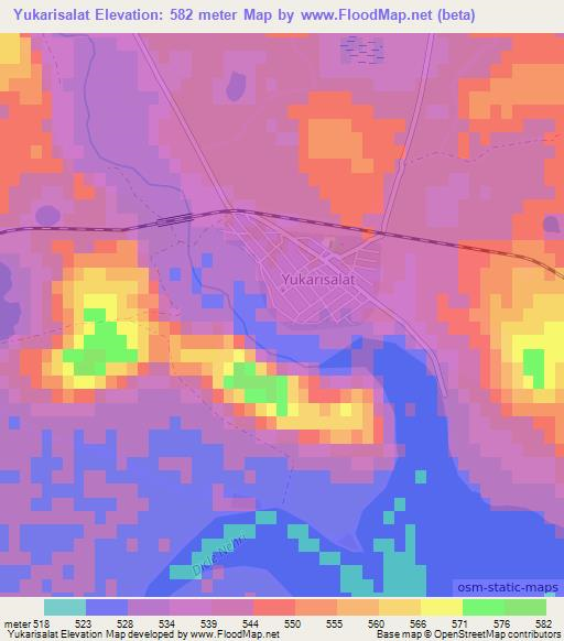 Yukarisalat,Turkey Elevation Map