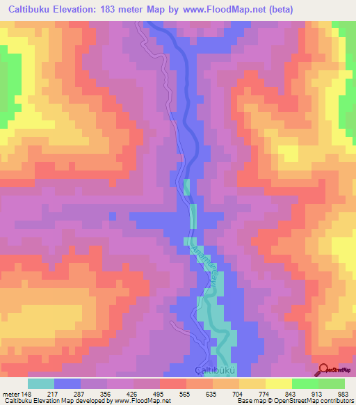 Caltibuku,Turkey Elevation Map